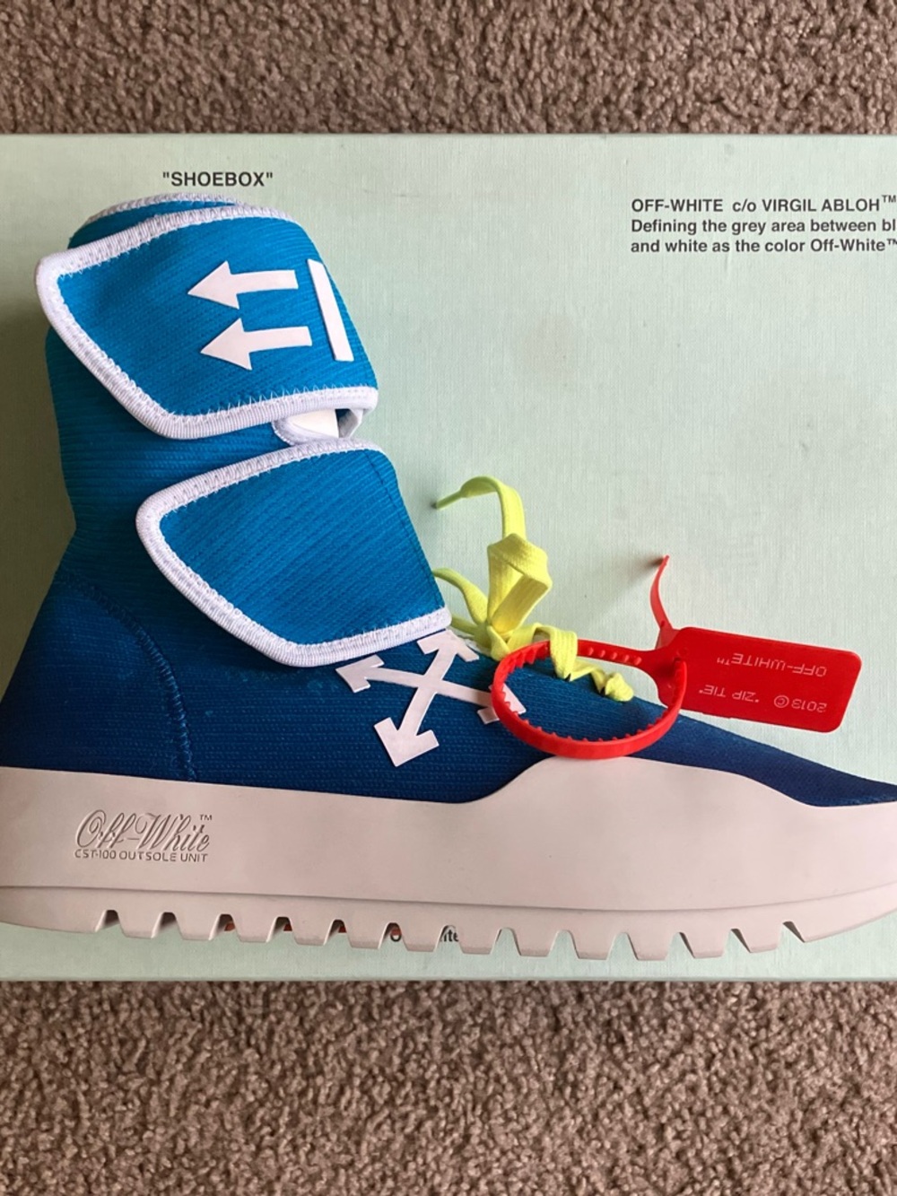 Virgil Abloh Off-White Blue High-Top Sneakers